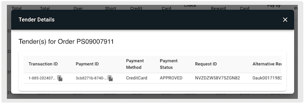 The Tender Details report in Point of Sale CMS.
