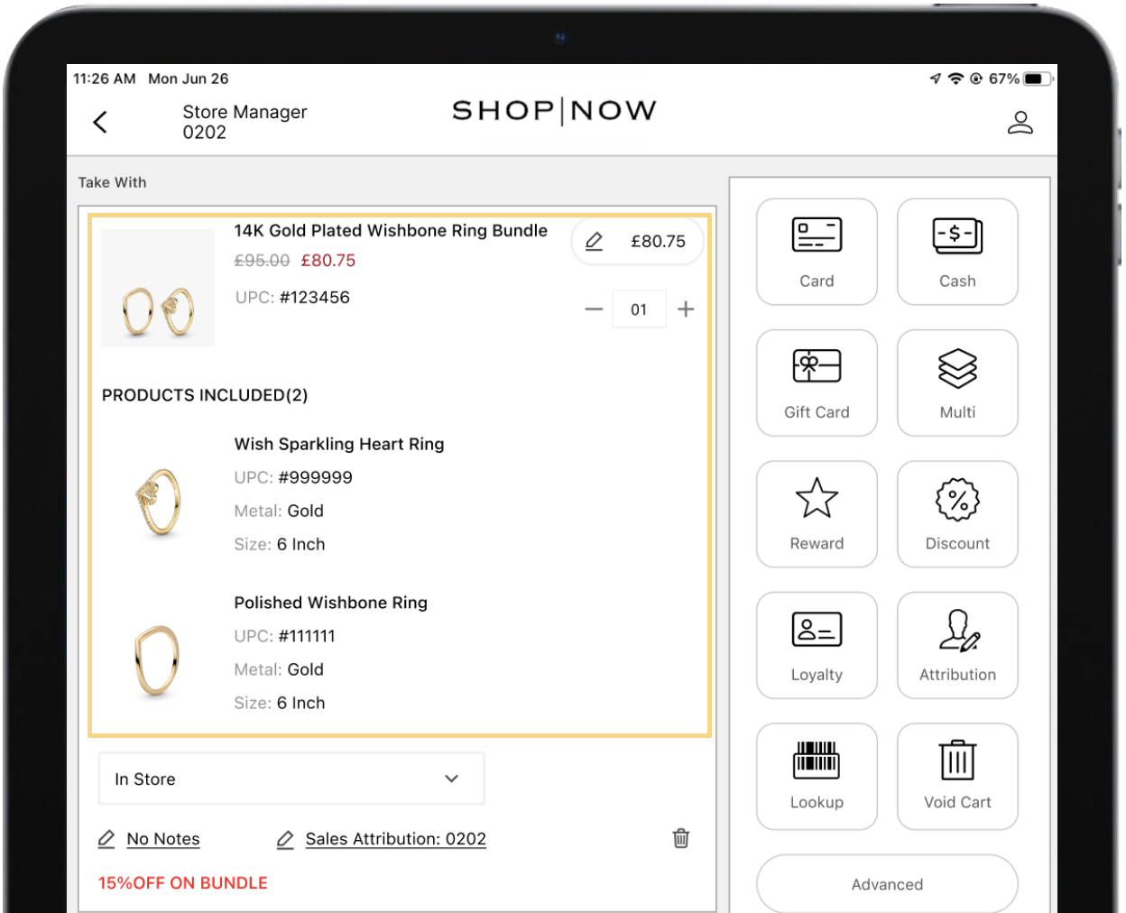Bundles in the cart
