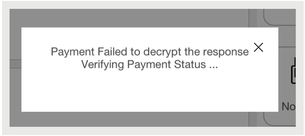 Failed to decrypt response message.