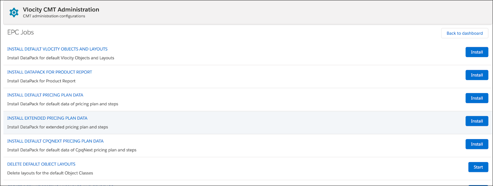Install Extended Pricing Plan Data on the Vlocity CMT Administration page