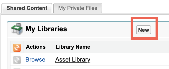 The New button on My Libraries.