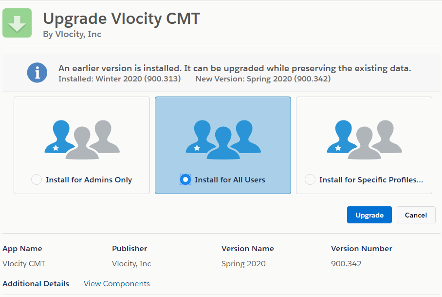Upgrade Vlocity CMT page