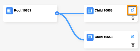 Highlight of the icon to show the details for a child product in a bundle