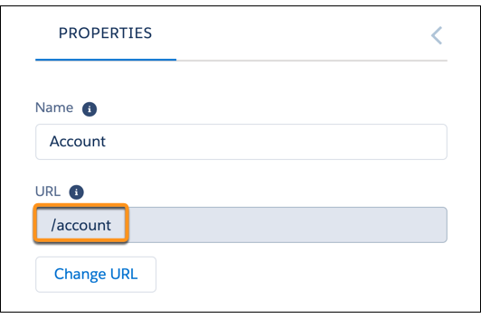 Account standard page base URL