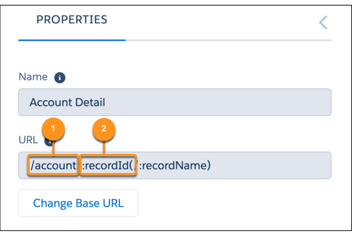 Account Detail Page base URL and dynamic URL