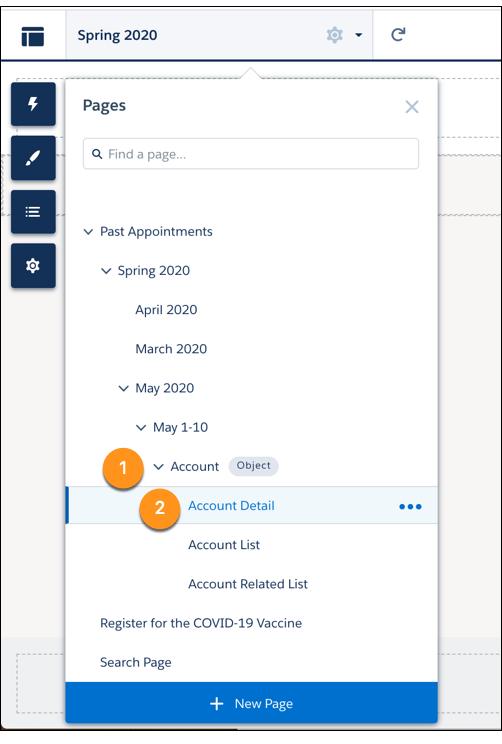 Account object and Account detail pages