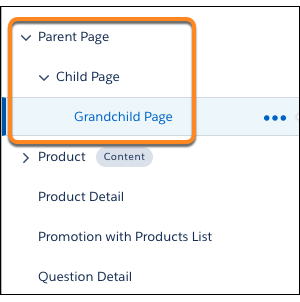Parent page with subpages in Experience Builder