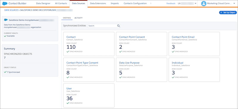 Synchronized objects in Marketing Cloud
