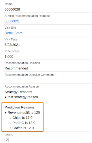 Visit recommendation based on prediction model
