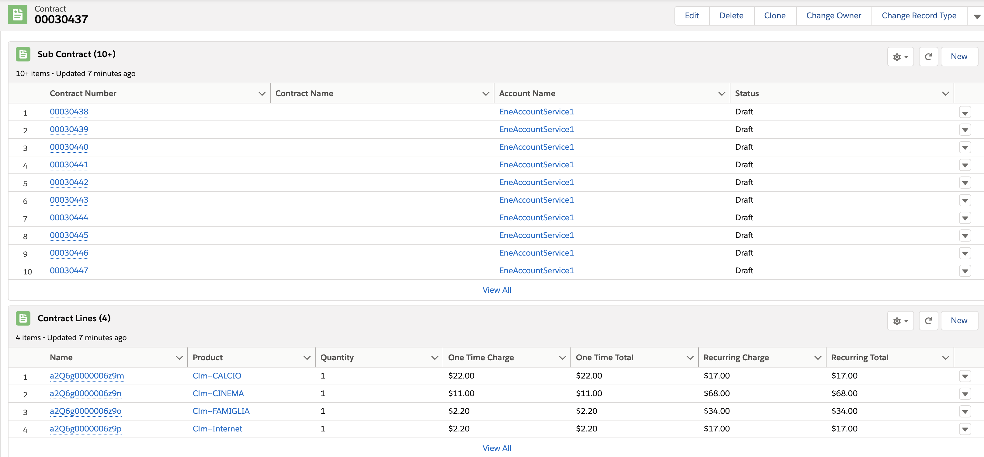 Create contracts from large quotes subcontracts screenshot