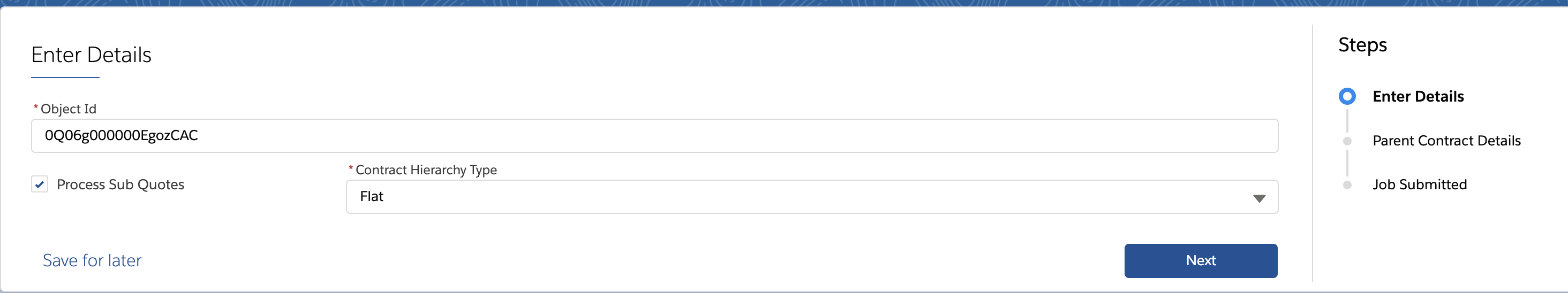 Multi site enter details Omniscript screenshot