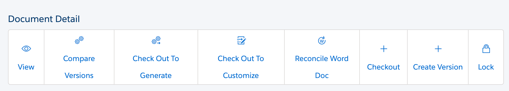 Reconcile Word doc toolbar screenshot