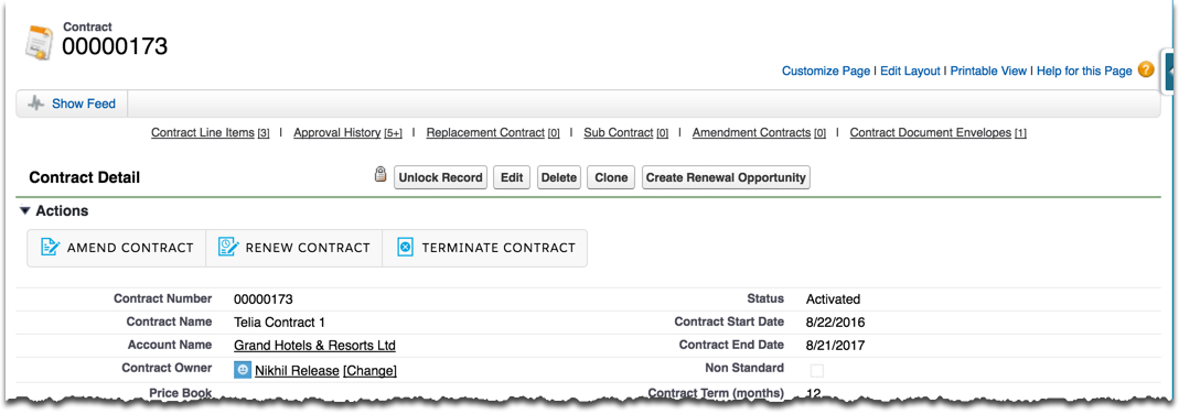 Renew a contract screenshot