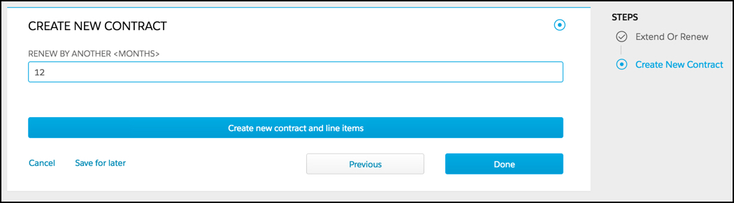 Create a new contract screenshot