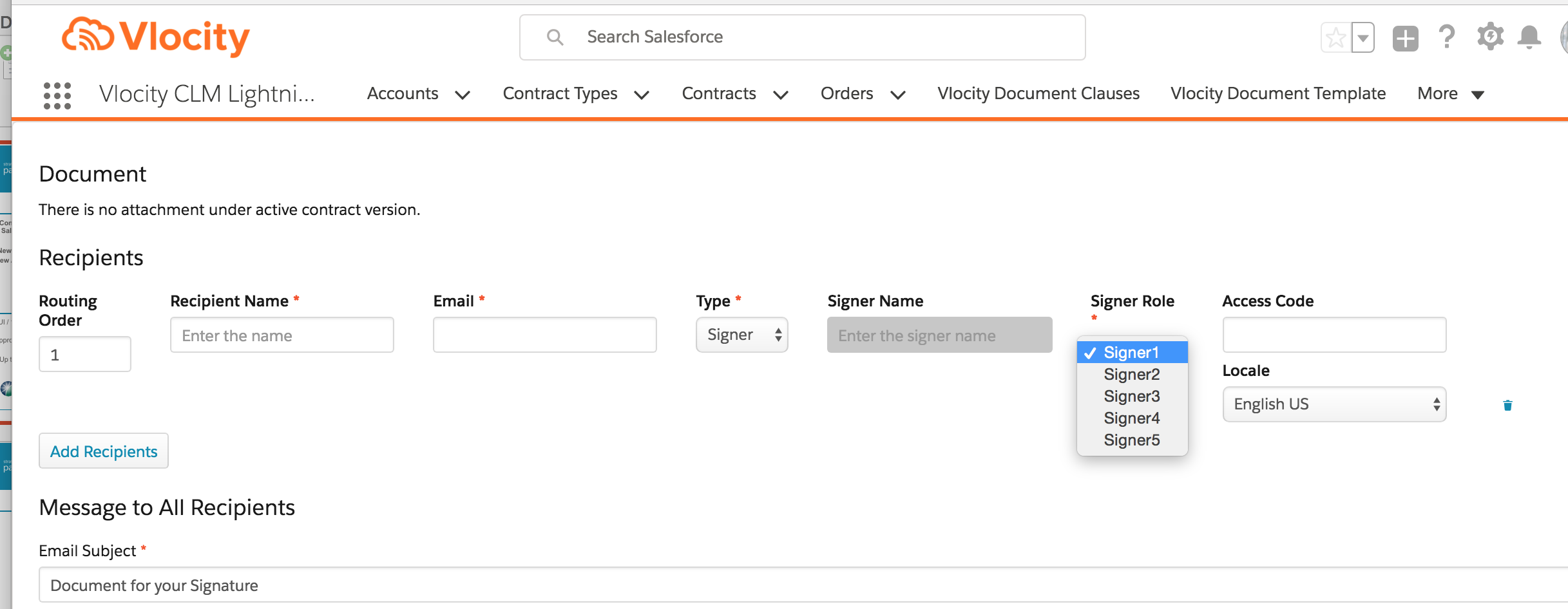 An example DocuSign screenshot showing the Document screen and tags.