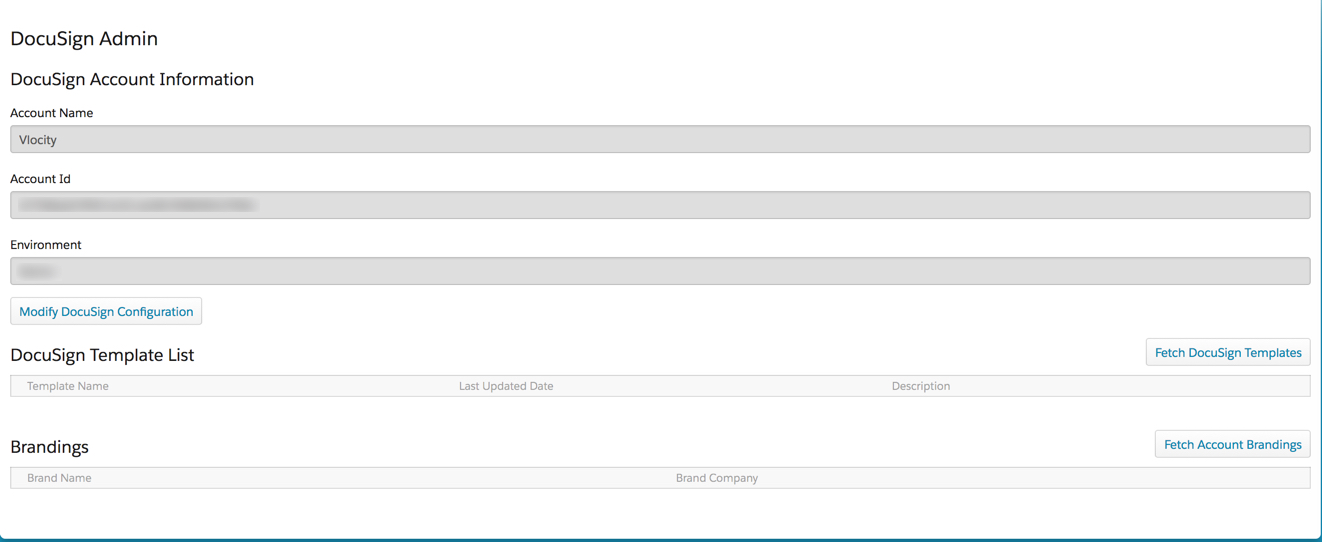 DocuSign set up page.