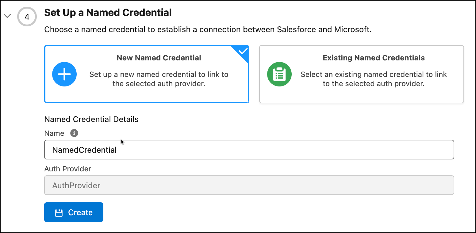 Creating a named credential