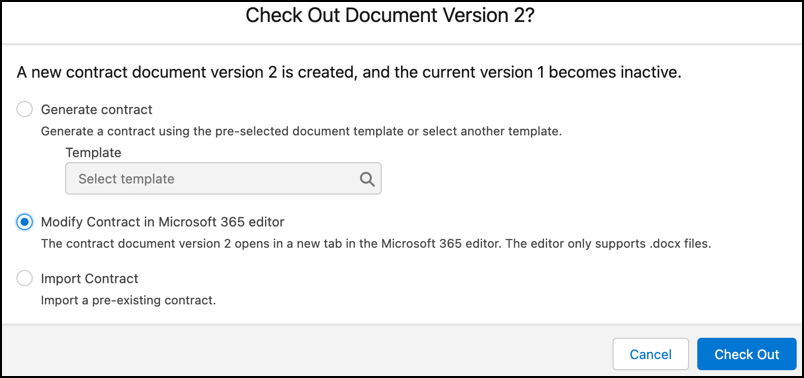 Check Out contract document version 2.