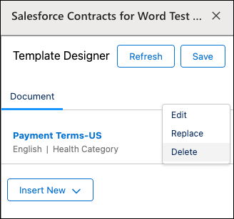 Various options to update the clauses in a document.