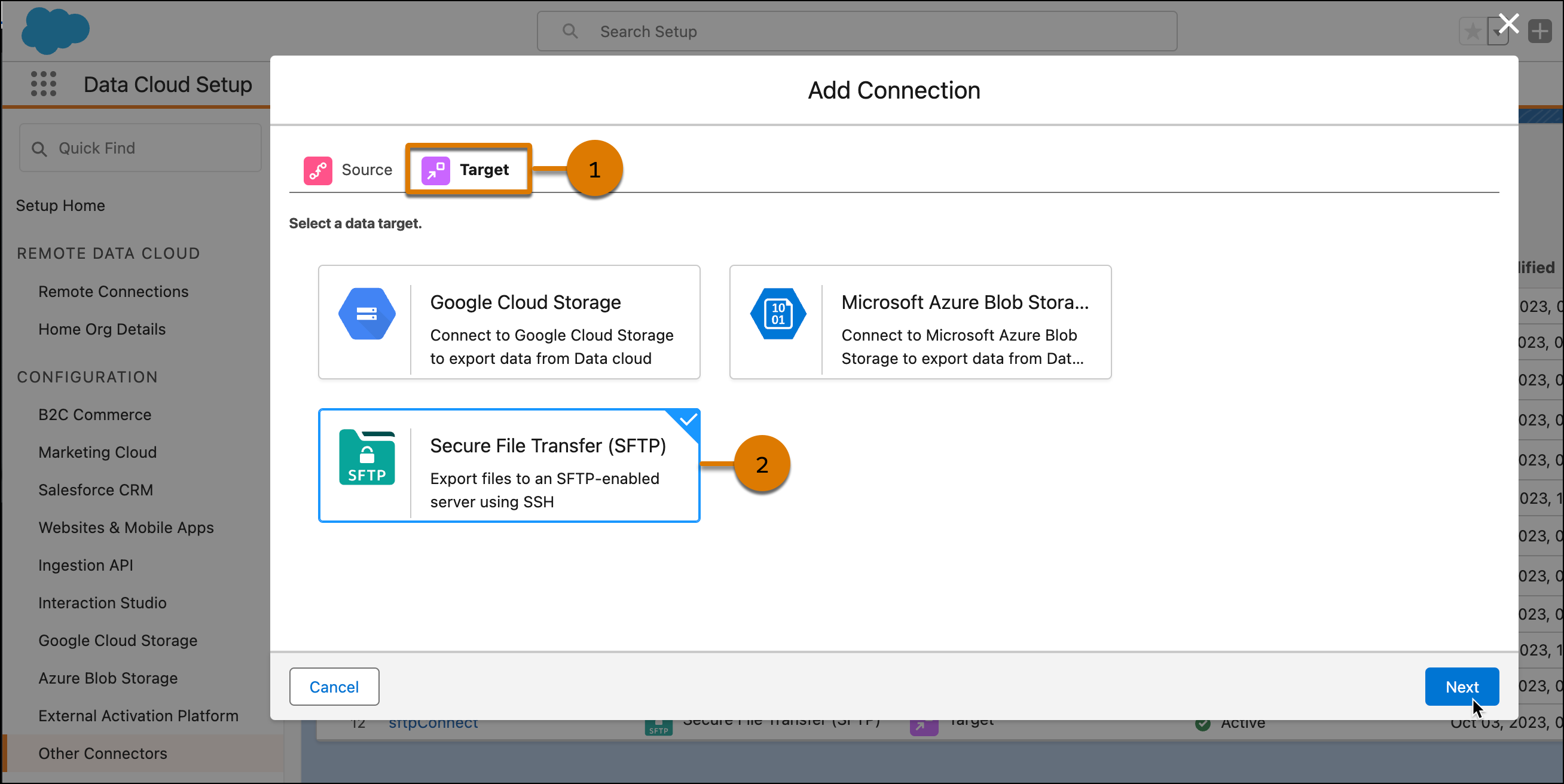 Add Connection window