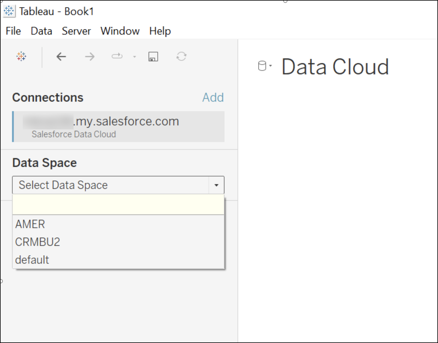 Spazi dati in Tableau
