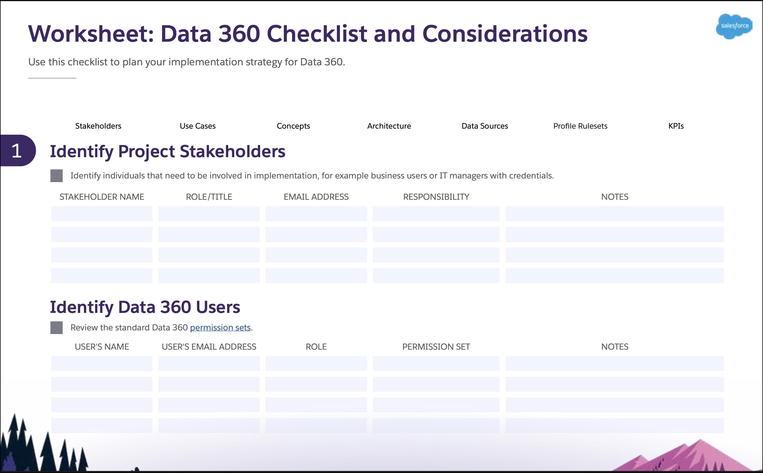 Data 360 核对清单和注意事项