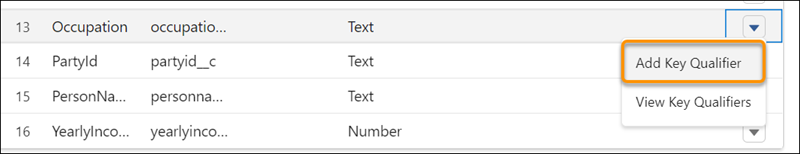 Image of adding a key qualifier