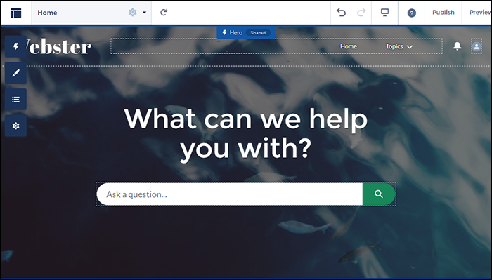 Hero with search first approach