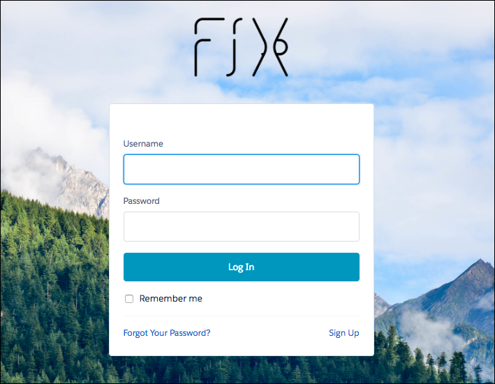 Login page with background image URL