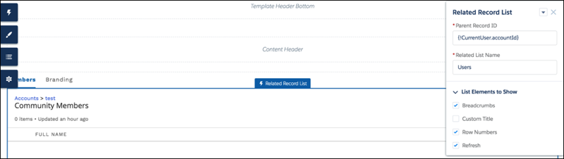 Account Management component in Experience Builder