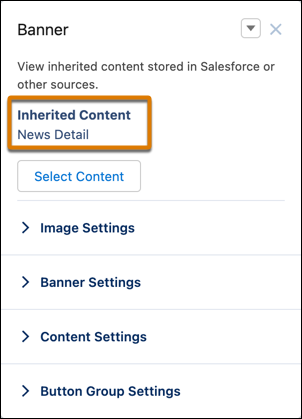 Banner component with inherited CMS content