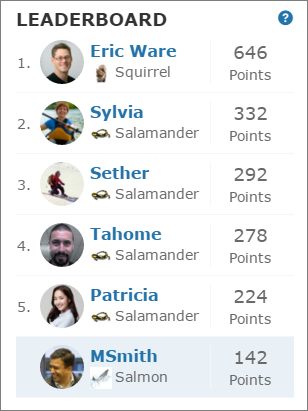 Reputation Leaderboard component