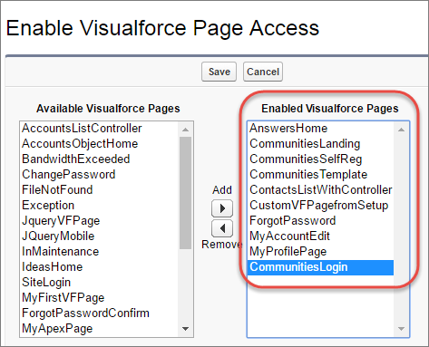 Включение доступа к страницам Visualforce по профилю