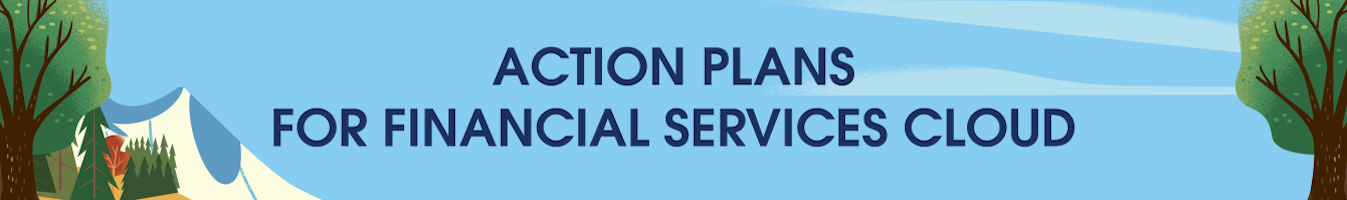 Pancarta para planes de acción para Financial Services Cloud