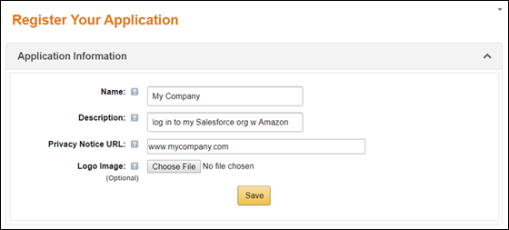 Example: Configure an Amazon Authentication Provider