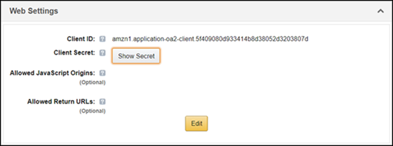 Example: Configure an Amazon Authentication Provider