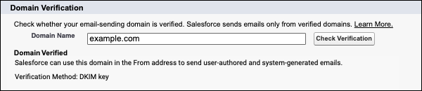Result when a domain is verified.