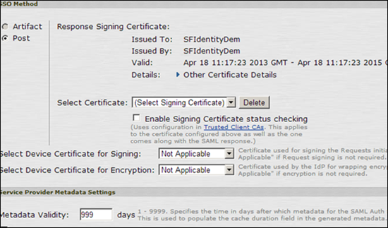select the certificate