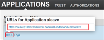 copy the SAP HANA URL