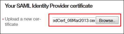 cargar su certificado de proveedor de identidad de Salesforce