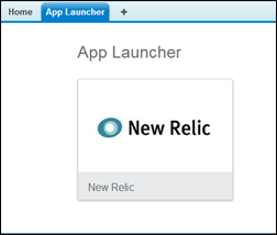 seleccionar New Relic desde el Iniciador de aplicación de Salesforce