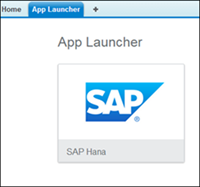 Seleccione el logotipo de SAP HANA desde el Iniciador de aplicación.