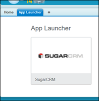 sélectionner le logo SugarCRM dans le Lanceur d’application