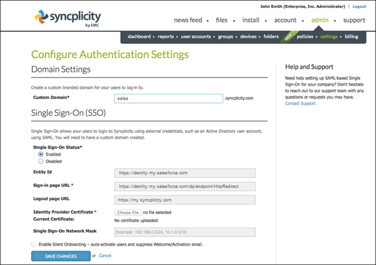 SAML-instellingen in SugarCRM configureren