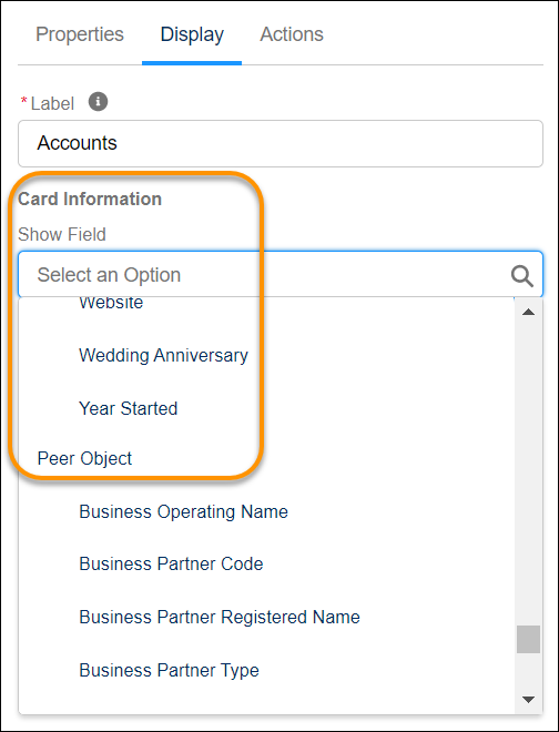 Add peer object record fields