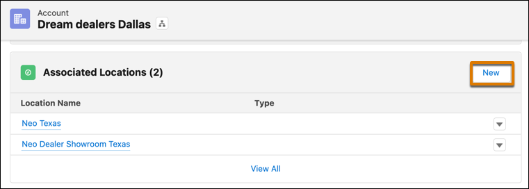 Associated Locations for an account.