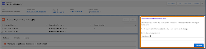 Contact record page updated to show the flow.