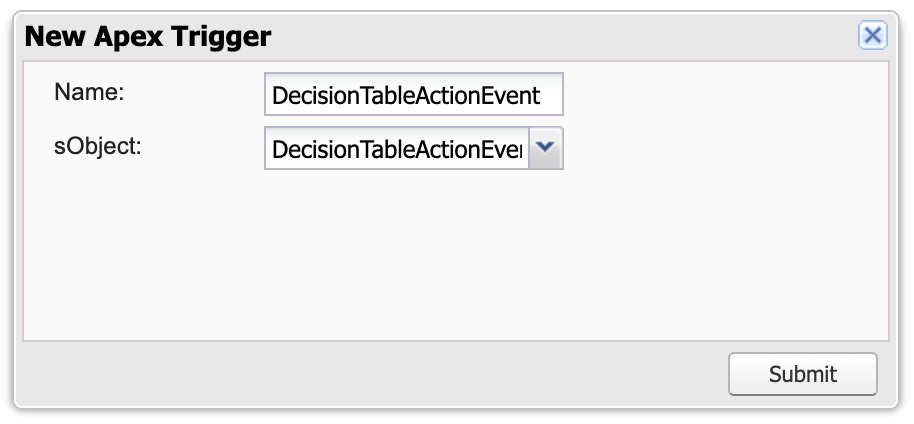 Select the DecisionTableActionEvent to trigger a Platform-Event Triggered Flow when decision table operations complete asynchronously.