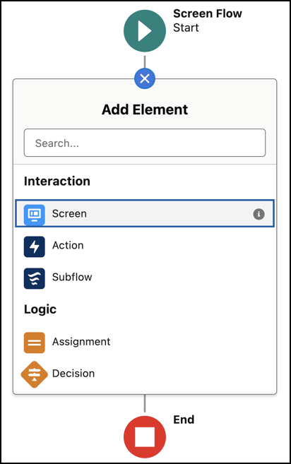 The various options under Add Elements.
