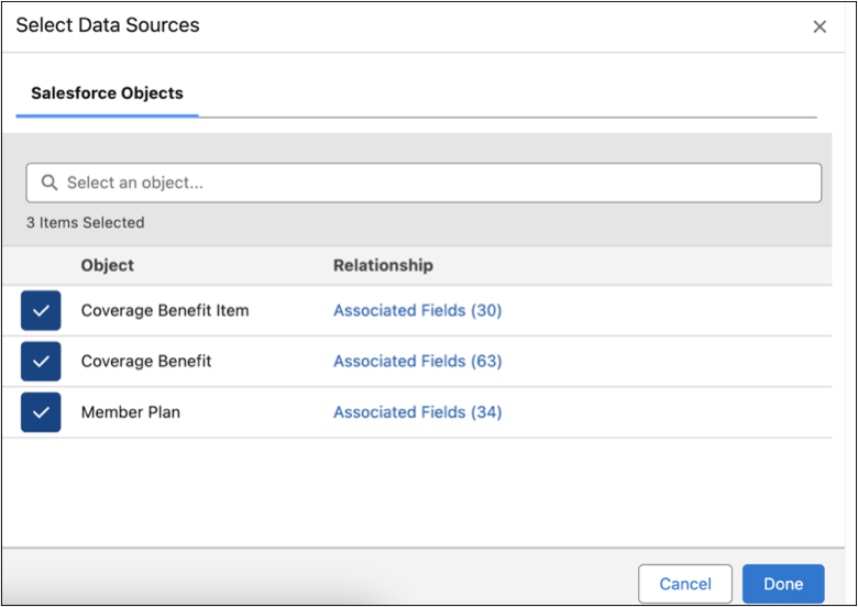 Select Data Source Objects